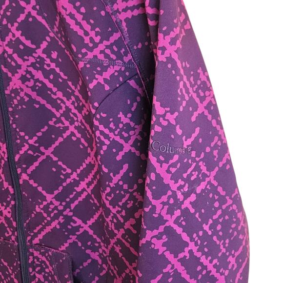 Columbia OmniShield Soft Shell Jacket Hooded Full Zip Pockets Pink Women's Large - Picture 5 of 10